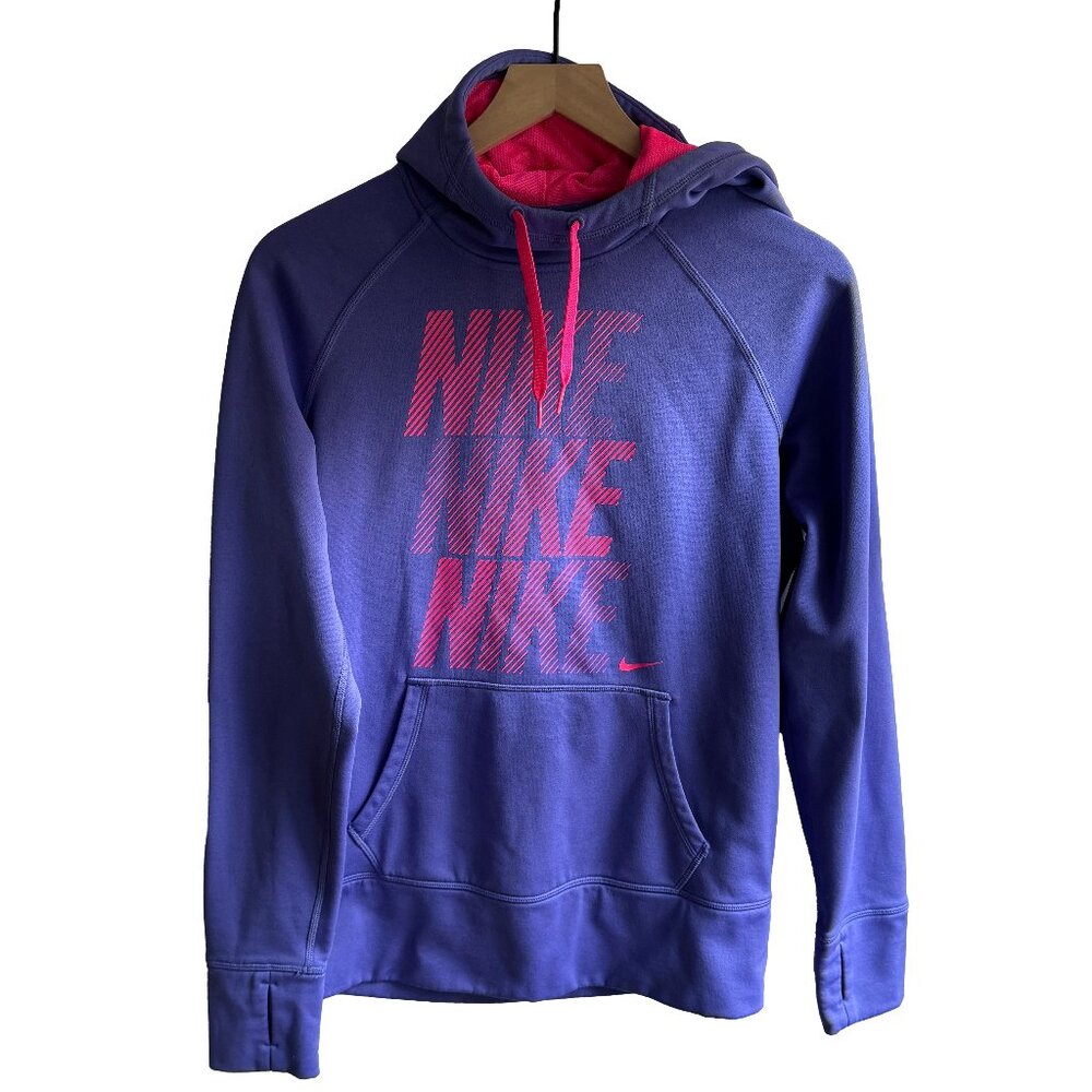 Nike Therma Fit Women’s Size M Hooded Sweatshirt Thumb Slits Kangaroo Pockets